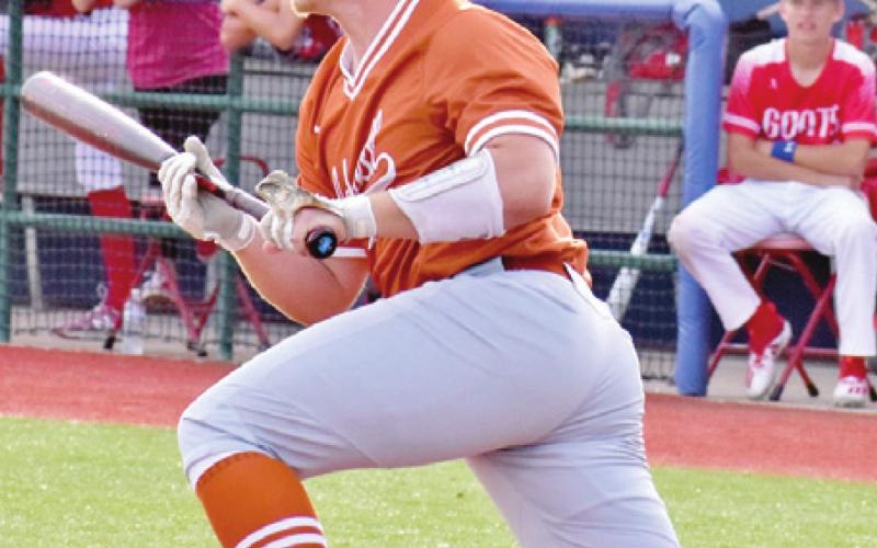 TRAVIS BALCAR IS pictured in the Hornets win over Groesbeck.