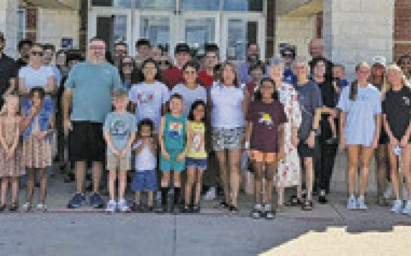 OVER 80 MEMBERS OF THE SNOOK COMMUNITY gathered at Snook ISD for a Prayer Walk.