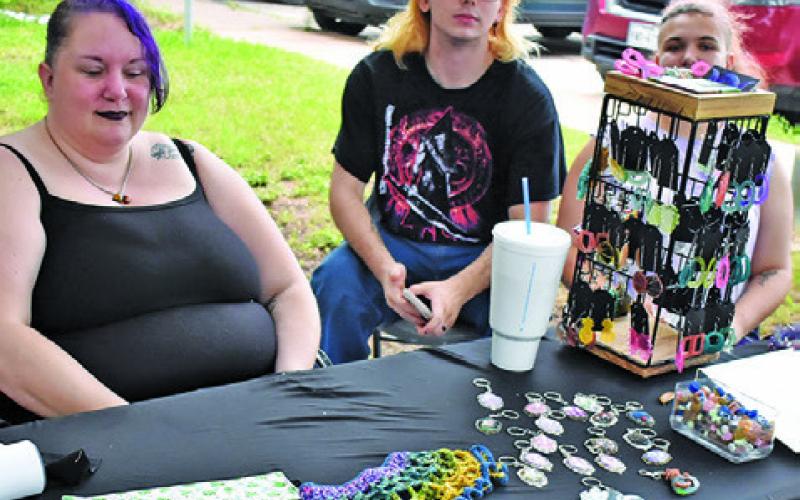 NICKY’S CRAFTY BOUTIQUE displays their products on Sunday morning, June 7, at the Somerville Farmer and Artisan Market.