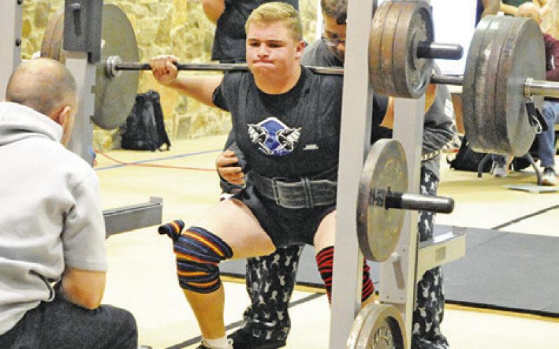 SNOOK’S BRANDON BAKER placed second in the boys’ 242-pound weight class at Saturday’s Somerville Tri-Meet. -- Tribuen photo by Denise Squier
