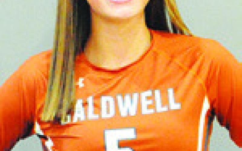 During the Lady Hornet area match against Burnet, Toney led Caldwell at the net with eight kills and two blocks.