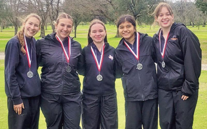 CALDWELL LADY HORNET golfers include, from left, Madi Schneider, Tanzley Johnson, Brandy Gillar, Patsy Pineda and Alison Krueger.
