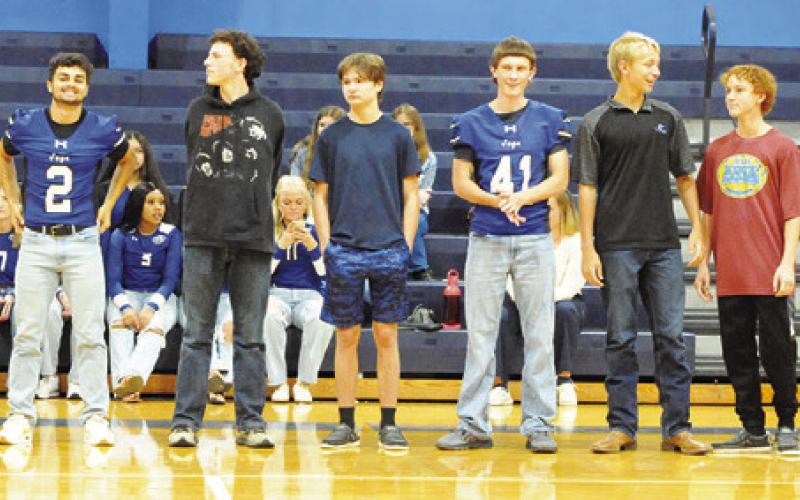 THE MEMBERS OF THE 2024 SNOOK CROSS country team were introduced during the recent “Meet the Bluejays.” Tribune photo by Denise Squier