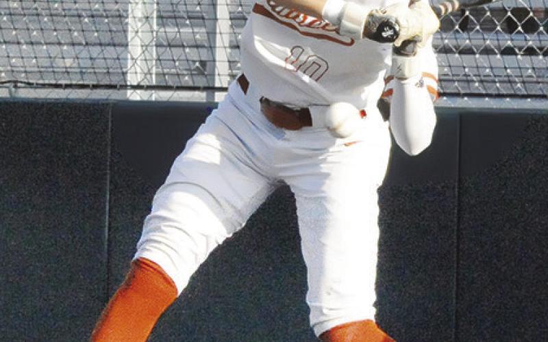 CADEN SCHLUENS bats for Caldwell against Banquete. -- Tribune photo by Denise Squier