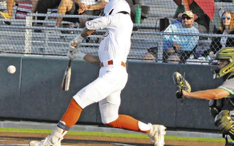 ZANE BROWN OF Caldwell bats against Banquete. The Hornets won 10-0 at home. -- Tribune photo by Denise Squier