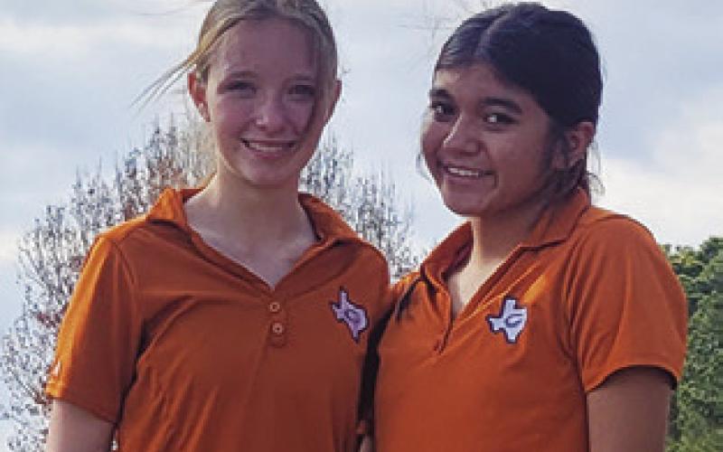 ALEXA JOHNSON and Patsy Pineda of Caldwell played at the Caldwell Tournament. Missing is teammate Jordyn Hafernick.