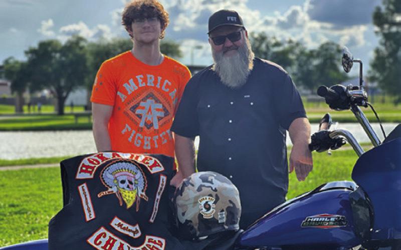 THIS WILL BE TIM’S third time to participate in the Hoka Hey and Waylon’s first year to take part in the ride. Tribune photo by Sabine Lazo