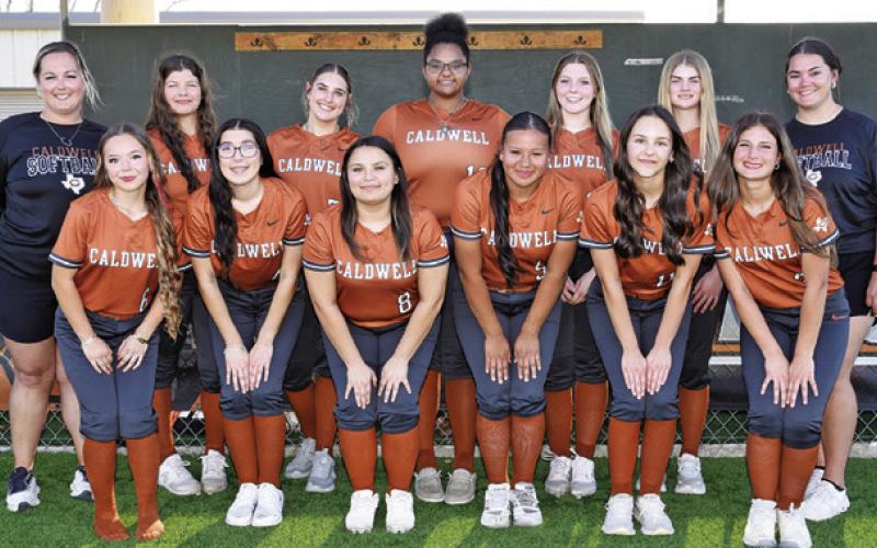 THE 2026 LADY HORNET JUNIOR VARSITY softball team is, from left, front, Alyssa Reyes, Abigail Qualls, Arianna Garcia, Hailey Reyes, Kinsley Zwernemann, Jaiden Doonan, back, Coach Casey Faske, Madissyn Morales, Savannah Ginnis, Jaylen Fisher, Natalie Buckholt, Jordyn Hafernick and Coach Delaney Stefka.