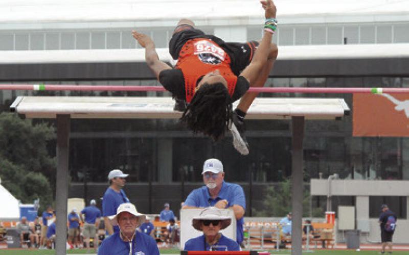 SOMERVILLE’S JEREMY VELA clears the bar during the boys Class 2A high jump at the UIL State Track &amp;amp; Field Meet in Austin last week. Tribune photo by Denise Squier