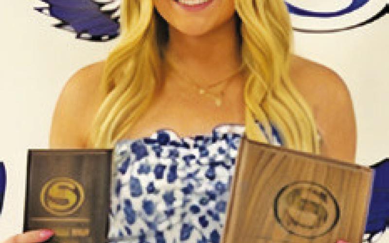 AUBREY BECKER was selected as the Snook softball MVP and was presented the girls (senior) Scholar Award.