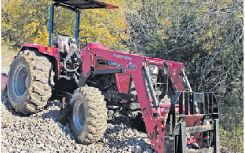 THIS STOLEN TRACTOR was located and returned to the owner.