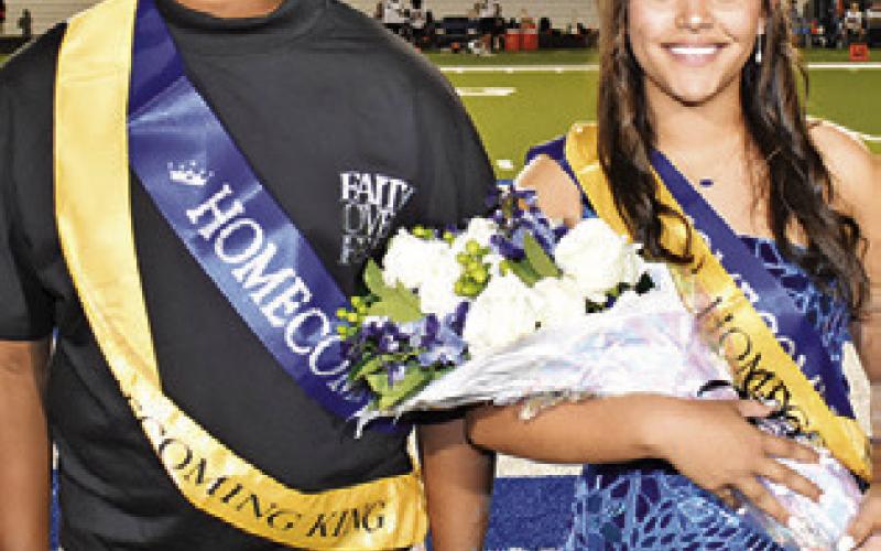 SNOOK’S HOMECOMING KING Jeremiah Curry and Queen Marissa Batiste were crowned at halftime of the Snook-Somerville game last Friday night in Snook.