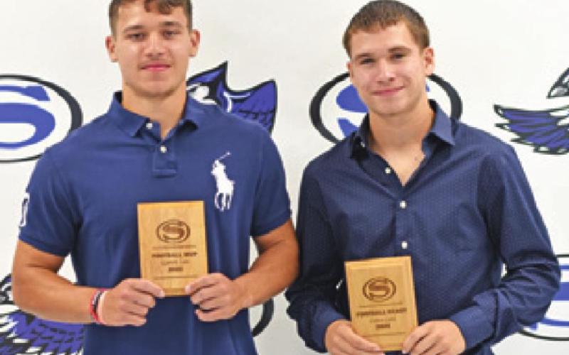 SNOOK’S HIGH SCHOOL’S Football Award winners for the 2021 season were Garrett Lero, MVP, and Lance Lara, Heart Award.