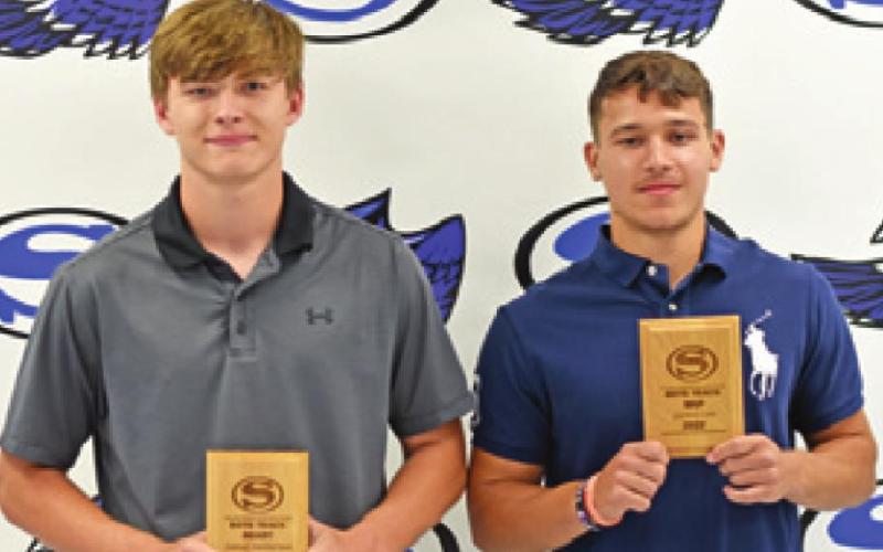 SNOOK HIGH SCHOOL’S Boys track award winners were Sam Smitherman, Heart Award, and Garrett Lero, MVP.