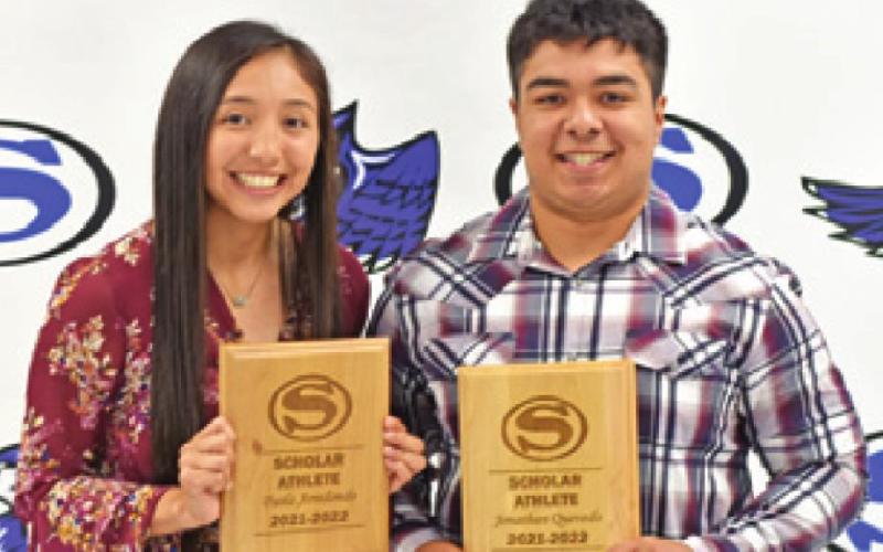 SNOOK’S SCHOLAR Athletes were Paola Arredondo and Jonathan Quevedo.