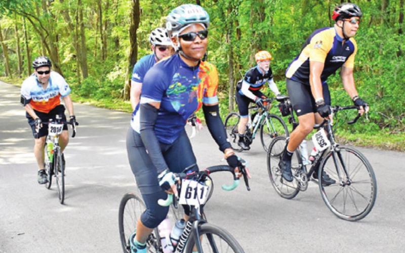BIKERS ENJOY THIS ride. The Texas MS 150 bike ride is coming through the county on Saturday, May 1, en route to College Station.