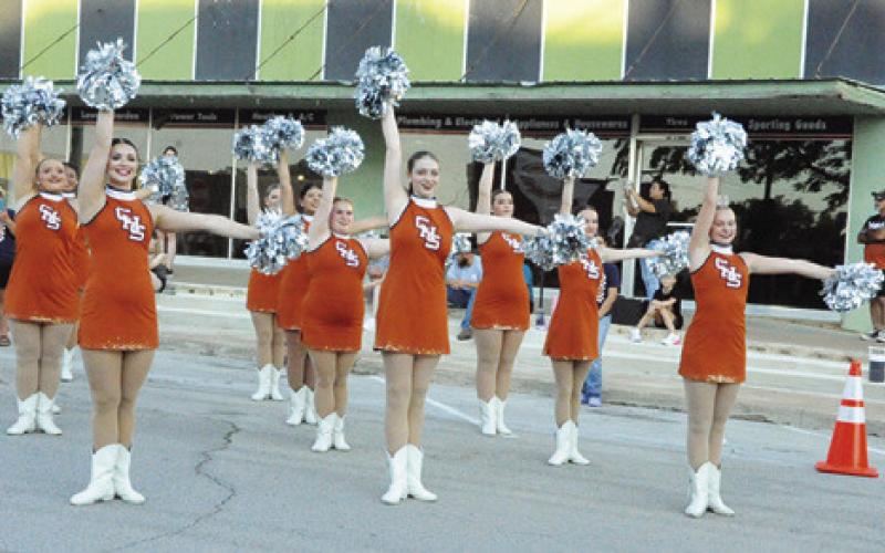 THE CALDWELL HIGH SCHOOL Honeybees danced to entertain the crowd attending last Saturday’s “Meet the Hornets” event. Tribune photo by Denise Squier