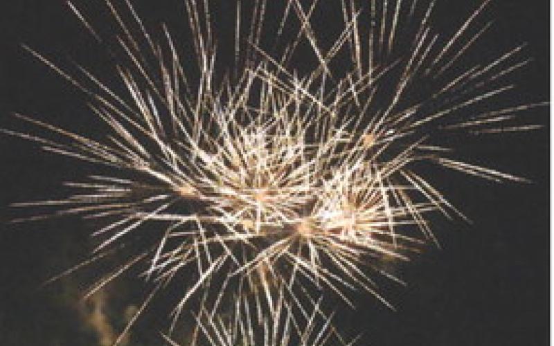 BEAUTIFUL FIREWORKS WERE visible in the night sky on July 3 at Elizabeth Lutheran Church.