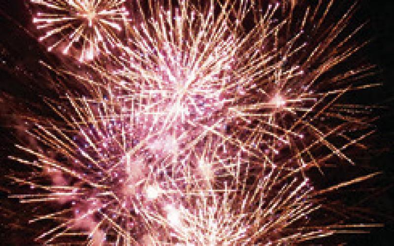 THESE COLORFUL fireworks were visible on July 3 at Elizabeth Lutheran Church.