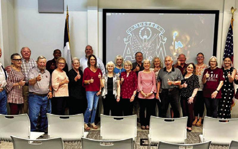 MEMBERS OF THE BURLESON COUNTY Texas A&amp;amp;M Club are shown at the club’s recent Muster Ceremony. Photo courtesy of Burleson County Texas A&amp;amp;M Club