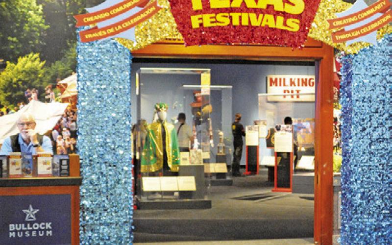 VISITORS TO THE Bullock Texas State History Museum are welcomed to its new “Texas Festivals” exhibit. Tribune photo by Denise Squier