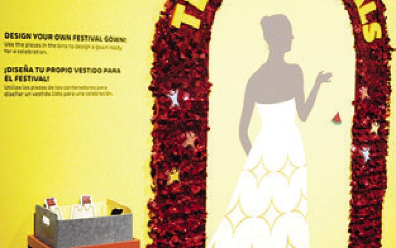 THIS AREA in the “Texas Festivals” exhibit at the Bullock Texas State History Museum allows one to design a festival gown. Tribune photo by Denise Squier