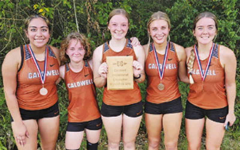 THE CALDWELL LADY HORNET cross country team won the team title at last Saturday’s Caldwell Cross Country Invitational. The team which ran on Saturday included Isabel Alcocer, Fallyn Anderson, Cadie Coston, Maddy Faust and Hannah Muzny.
