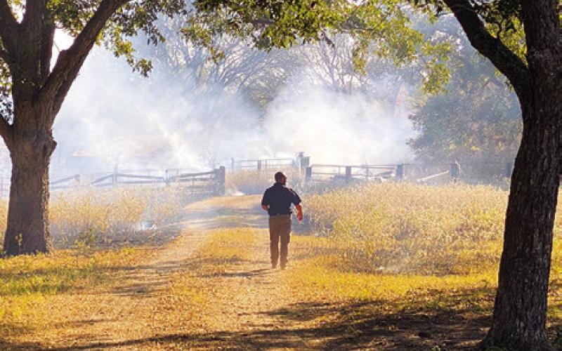 THIS FIRE OCCURRED on Oct. 15 off Private Road 4031 from County Road 119. Multiple fire departments responded to the scene.