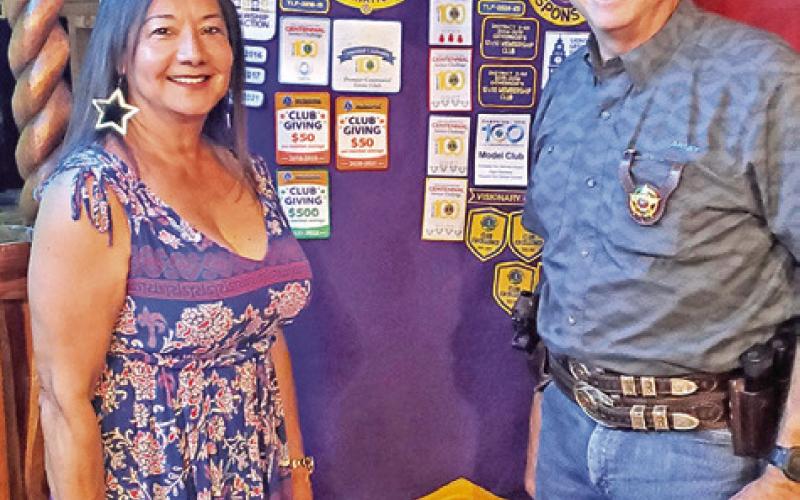 SHERIFF BILL Rios and his wife Irma were special guests at the Caldwell Burleson County Lions Club Officers’ Installation this past Thursday. Photo courtesy of CBC Lions Club
