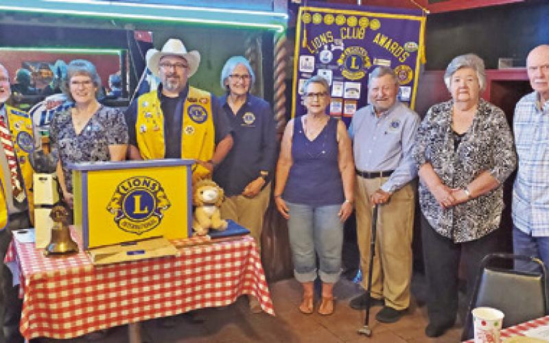 THE CALDWELL BURLESON COUNTY Lions Club Officers for 202526 are Ken Wiltz, Cindy Brahm, Jason Rhodes, Pat Drouilhet, Kathy Cornett, Adrien Drouilhet, Novella Hronek and Bob Towslee. Not pictured are John Brahm and Bill Ballard. These officers were installed by Past District Governor Joe Franks from Giddings. Photo courtesy of CBC Lions Club