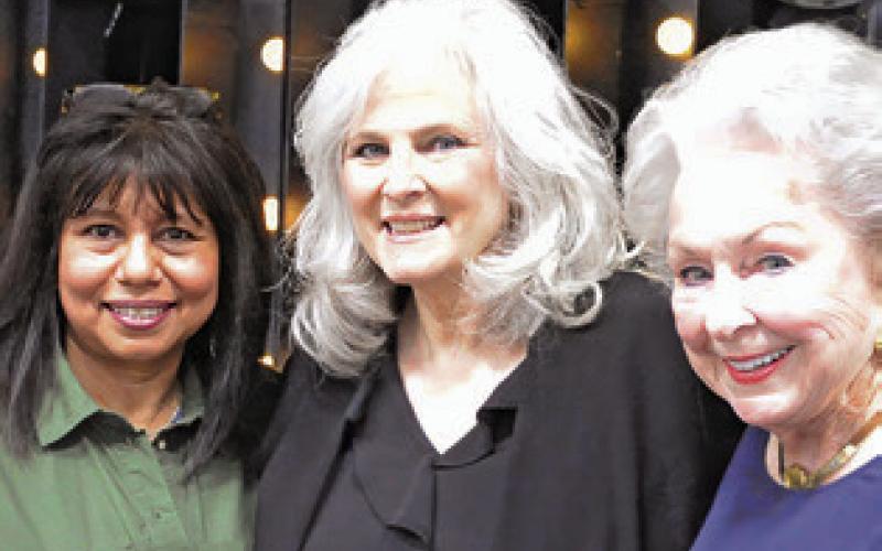 SUSAN MOTT, THE CURRENT Director of the Burleson County Chamber of Commerce, and Brenda Van De Walle and Honey Kutach, the most recent former directors, were in attendance at last year’s chamber banquet -- celebrating the 100th anniversary of the chamber. Tribune photo by Denise Squier