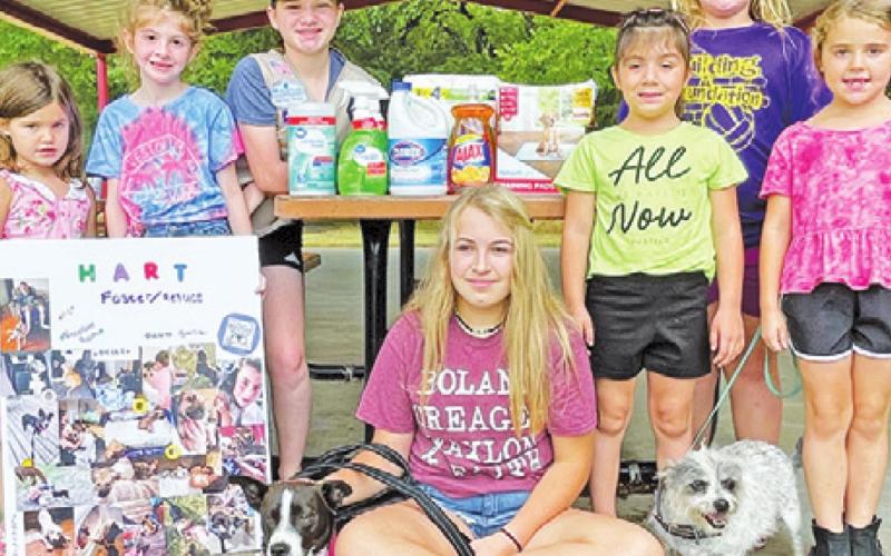 AREA GIRL SCOUT TROOPS are currently holding a community wide cleaning supply drive until July 15 to help Haven Animal Rescue of Texas (HART). Items they are collecting include bleach, disinfecting spray, paper towels, dish soap, puppy pads and more. The rescue is also always in need of clean blankets and towels for foster pets. Items may be dropped off at the Girl Scout house in Caldwell or Citizens State Bank in Deanville or call Anastacia Tucker at (512) 656-7569.