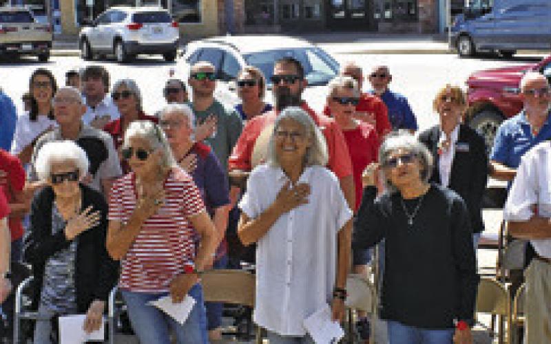 A CROWD OF PATRIOTIC citizens gathered on Monday for the Memorial Day ceremony.