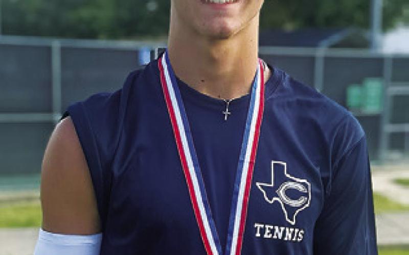 DYLAN CHAPMAN WON gold at last week’s UIL Class 4A Region 3 Tennis Tournament, qualifying for the UIL Class 4A State Tournament this week in San Antonio.