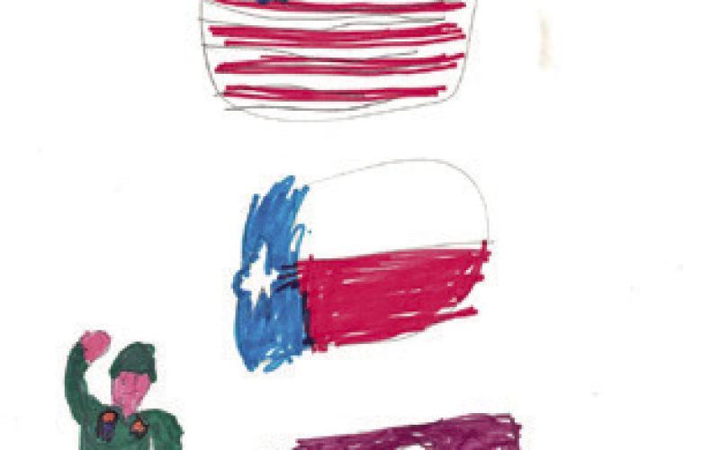 THIS ARTWORK BY RANGER BRINSON placed first in the Grades K-2 division of the VFW Auxiliary’s Illustrating America Art Contest.