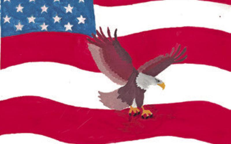 THIS ARTWORK BY LYLAH AYERS placed third in the Grades 6-8 division of the VFW Auxiliary’s Illustrating America Art Contest.