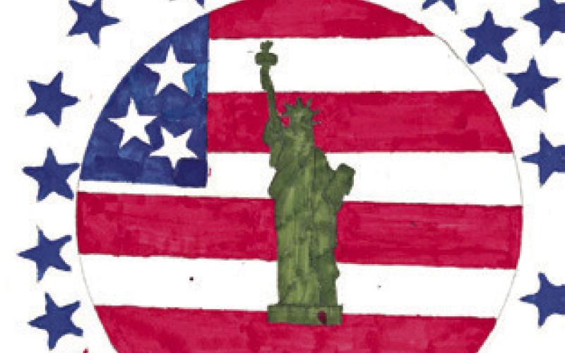 THIS ARTWORK BY REACE KING placed second in the Grades 6-8 division of the VFW Auxiliary’s Illustrating America Art Contest.