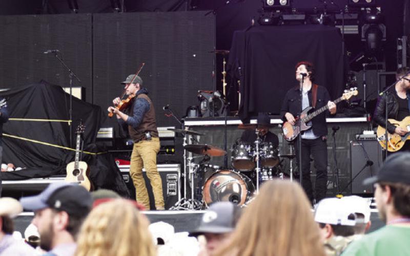 THE JOSH ABBOTT BAND performs on Saturday afternoon, April 5, at Chilifest. The band was a crowd favorite. Tribune photo by Roy Sanders