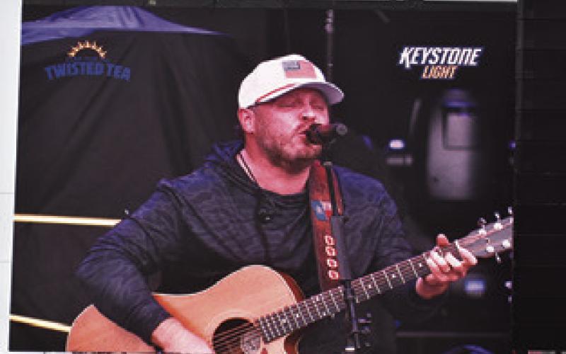 THE JOSH ABBOTT Band performs for the crowd on Saturday afternoon at Chilifest. Tribune photo by Roy Sanders