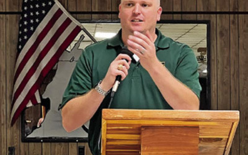 CODY SAVELL OF CALDWELL Junior High won the Teacher of the Year award for both VFW Post No. 4458 and the entirety of District 17. Tribune photo by Sabine Lazo