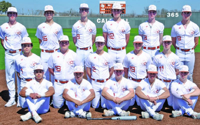 THE 2025 HORNET VARSITY baseball team is, from left, front, Zane Brown, Matthew Revilla, Cody Elkins, Kevin Martinez, Jake Hibbeler, middle, C. Burns, Kyler Roskey, Caden Schluens, Josh Wilson, Hays Beavers, back, Colby Maresh, Chase Faust, Shane Clements, Koy Macik, Ryan See and Coy Becka.