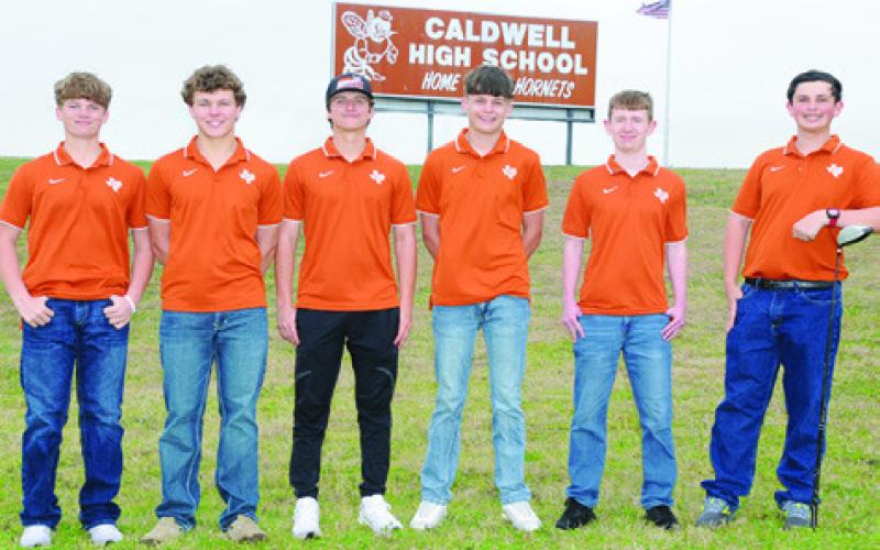 THE 2025 HORNET GOLF team is, from left, Cooper Schluens, Kaden Fritsche, Caden Schluens, Cobey McCuller, Kyle Skinner and Jack Gardner.