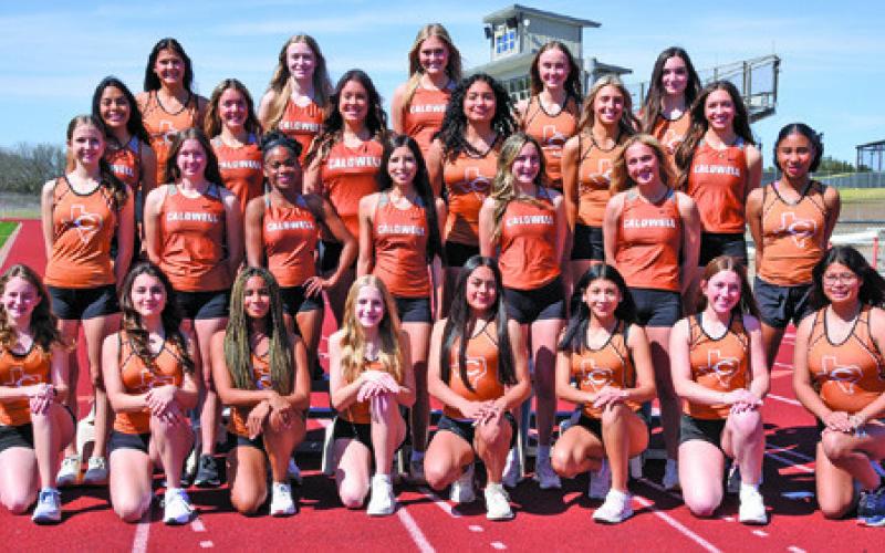 THE 2025 LADY HORNET TRACK TEAM is, from left, front, F. Anderson, A. Pointer, D. Jones, V. Huber, A. Dimas, M. Flores, A. Lopez, E. Reyes, second row, L. Hicks, A. Hicks, A. Butler, J. Rodriguez, R. Lawhon, K. Groce, R. Richmond, third row, N. Sorto, H. Muzny, M. Polasek, A. Lobo, M. Faust, N. Eastepp, back, J. Taylor, I. Morgan, R. McManus, L. Ferguson and M. Smith.