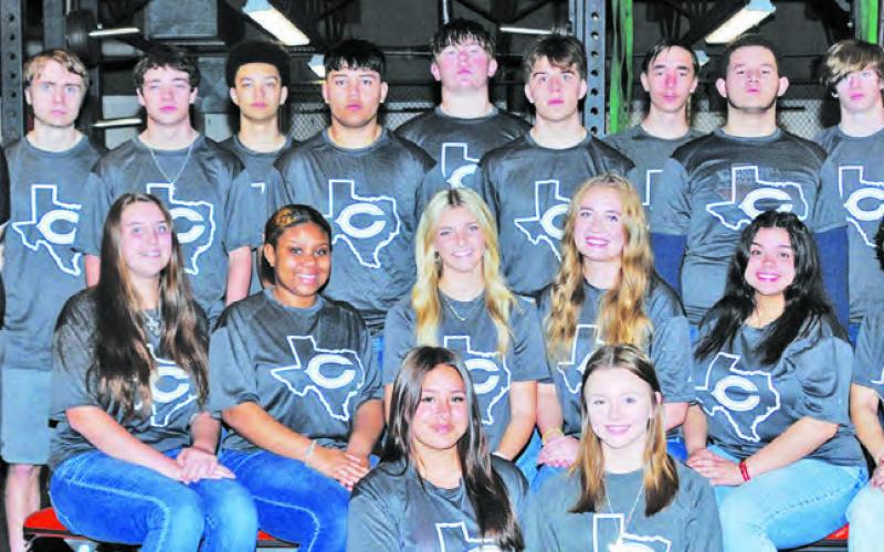 THE 2023 CALDWELL HIGH SCHOOL POWERLIFTING team is, from left, back, Coach Beck Neal, Dylan Errington, Brenden Lee, E.J. Rogers, Davian Sanchez, Luke Freeman, Jaxon Anderson, Blake Zalobny, Cameron Chollett, Aiken Morgan, Justin Balcar, middle, Allie Mondey, Bre’yona Richmond, Karly Fritsche, Jackie Pinkerton, Charley Singleterry, Ra’kyiah Roeseman, front, Miranda Polasek and Kodi Hitchcock. -- Photo courtesy of Dianne Pursch Photography