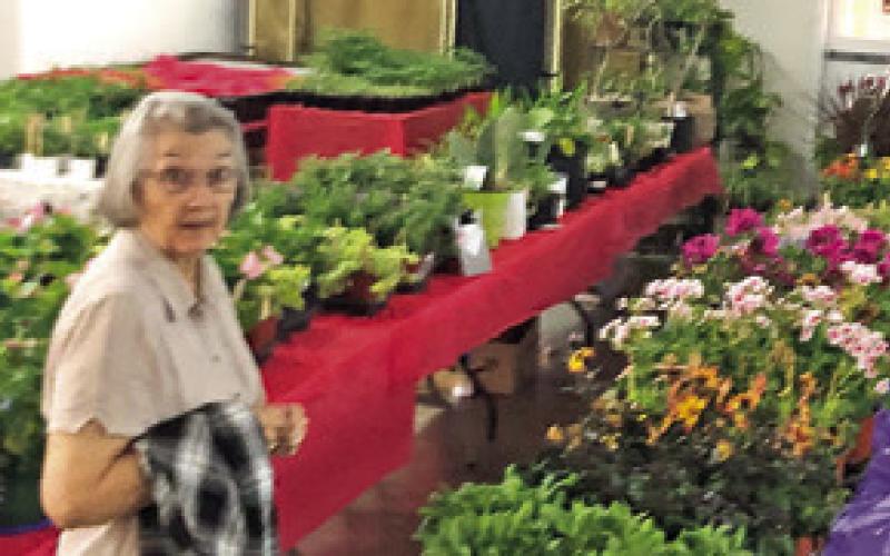 THE LYONS EXTENSION CLUB hosted their annual Spring Fling Plant/Craft Sale with tables filled with plants available for purchase.
