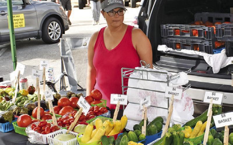 A&amp;amp;B FARMSTEAD displays these items on Saturday morning, July 18, at the Burleson County Farmers Market in downtown Caldwell.