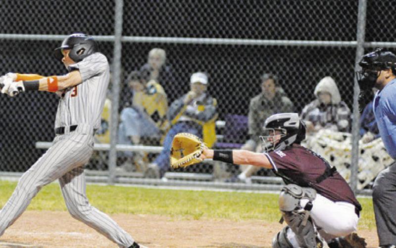 SOMERVILLE’S BARRETT HOWE GETS a hit against Fayetteville in the Yeguas’ home game.