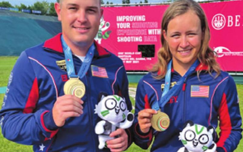 CALDWELL’S PHILLIP Jungman and Keller’s Austen Smith earned the bronze medal in Skeet Mixed Team at the 2021 World Cup in Lonato, Italy. The two will also compete this summer in the 2020 Tokyo Olympics in individual skeet shooting events.