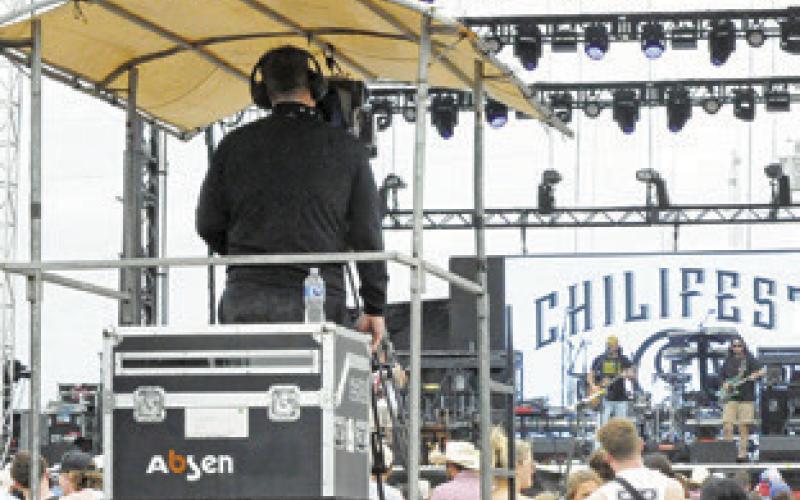 THE TECH CREW for the 2024 Chilifest included sound engineers and camera operators for audio and jumbotron broadcasting. -- Tribune photo by Denise Squier