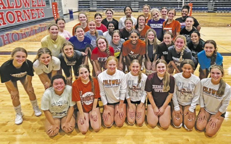 THE LADY HORNETS BEGAN their first day of practice on Monday, July 31, to prepare for the 2023 volleyball season. Pictured are those who attended the first day of practice.